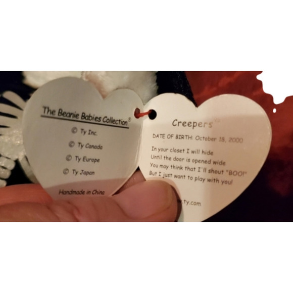 𝅺ty CREEPERS the SKELETON BEANIE BABY 2000  RETIRED - Picture 3 of 5